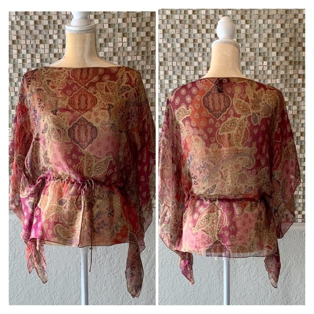 Ralph Lauren silk scarf top tunic sz PM